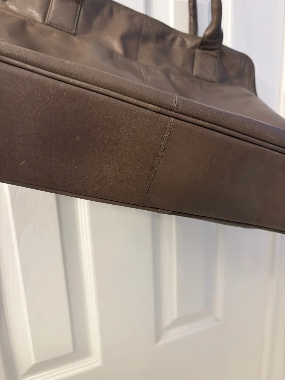 Latico Classic Warm Green/Brown Leather Tote Bag - unisex